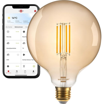214557 - BRENNENSTUHL Llambë LED me filament, E27, 470lm, 4.9W, e bardhë e ngrohtë 2200K