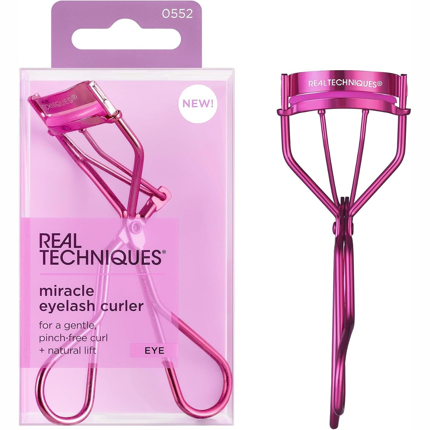 318859 - REAL TECHNIQUES - Miracle – Kaçurrelë kompakte për qerpikët, dizajn ergonomik, përdoret me rimel për vëllim të shtuar