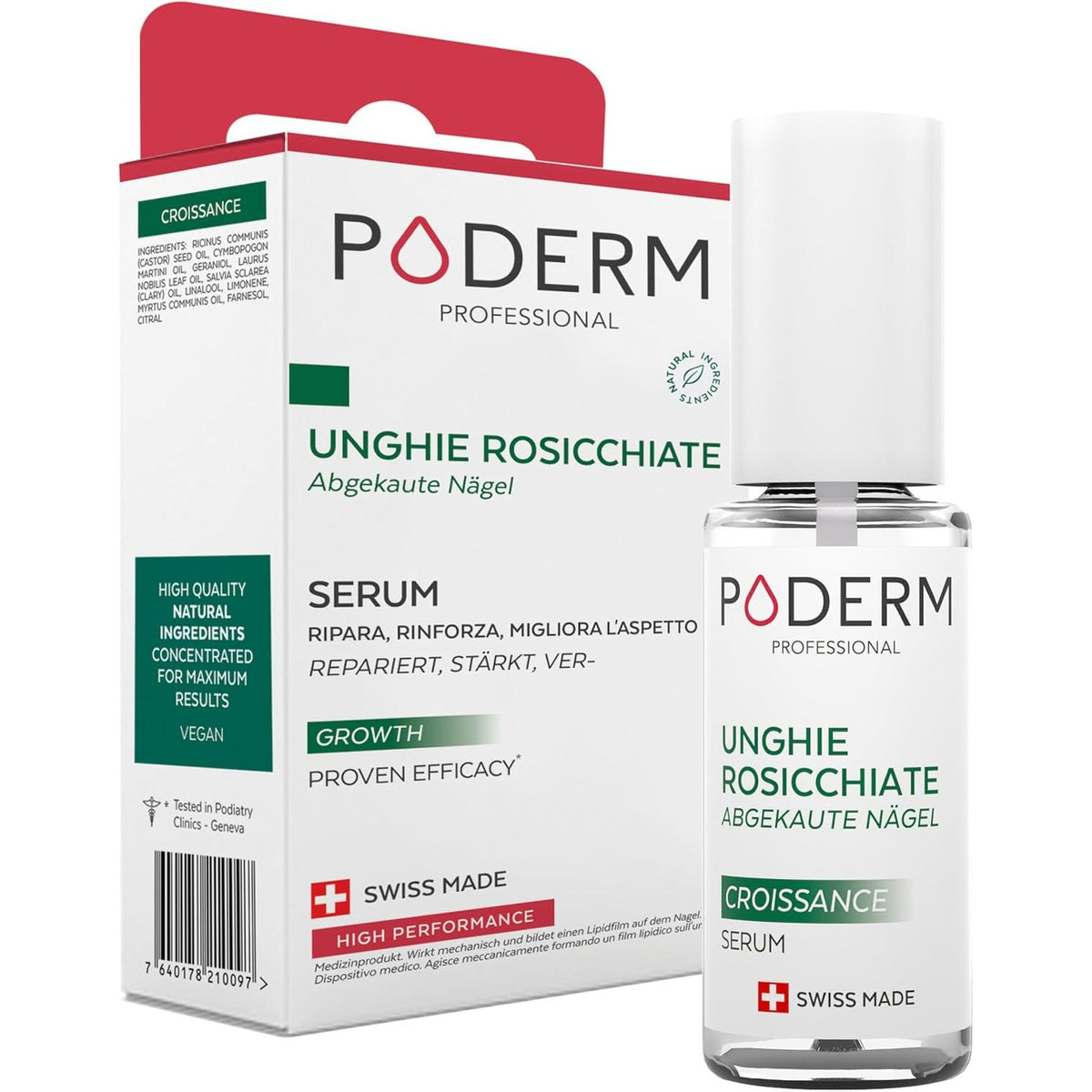 316918 - PODERM - NDALO GRËNIEN E THONJVE - Serum Kujdesi Anti-Stres 100% Natyral - Aktivizon Rritjen - Të Rritur/Fëmijë - Prodhuar në Zvicër
