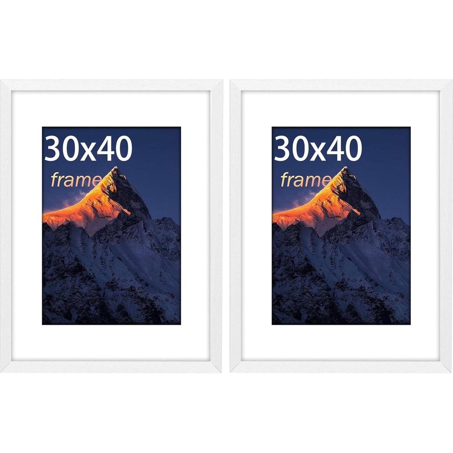 176197 - WYEWYE - Kornizë Fotografie 50x70, Kornizë prej Druri MDF e Bardhë, me Xham Akrilik, Për Varje Vertikale ose Horizontale, Për Foto, Postera, Puzzle