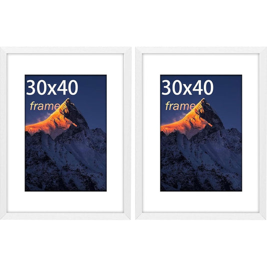 176197 - WYEWYE - Kornizë Fotografie 50x70, Kornizë prej Druri MDF e Bardhë, me Xham Akrilik, Për Varje Vertikale ose Horizontale, Për Foto, Postera, Puzzle