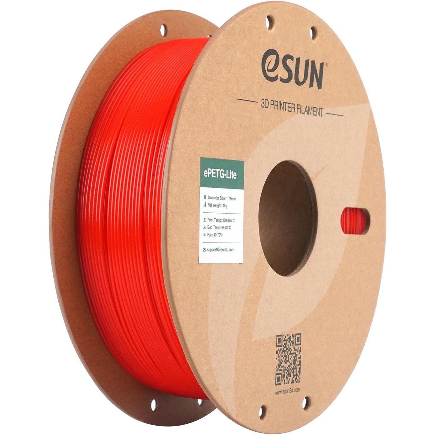 269116 - eSUN Filament PETG 1.75 mm, 1KG (2.2 LBS), Ngjyrë e Kuqe e Plotë