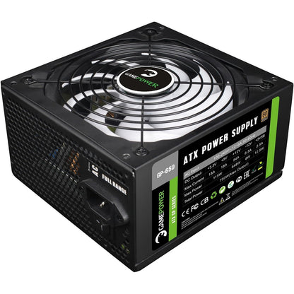 273105 - GAMEPOWER Furnizim me energji ATX GP-650, 650W, 80 Plus Bronze, ventilator 140 mm, efikasitet deri në 85%