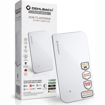 309868 - OEHLBACH SCOPE VISION 5G DVB-T2 HD, ANTENË DIXHITALE E BRENDSHME, AMPLIFIKATOR AKTIV DVB-T, ME FILTRIN 5G, E BARDHË