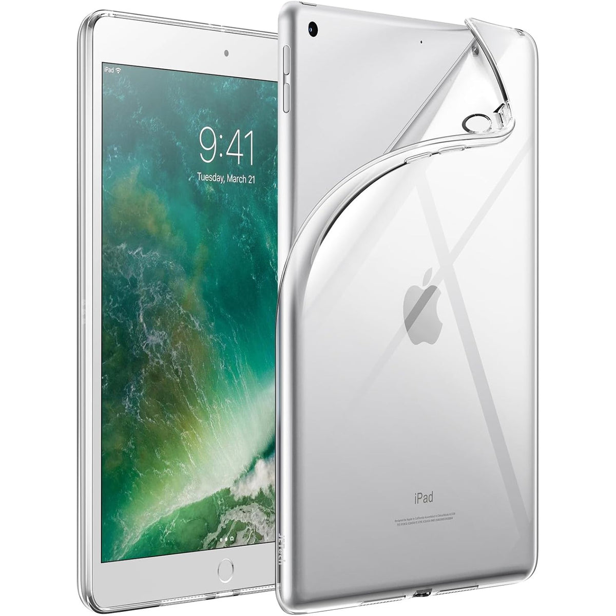 309303 - JETech Mbështjellëse transparente për iPad 6th/5th Gen, 9.7 inç (2018/2017), transparente
