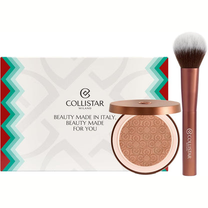 336200 - COLLISTAR Set Dhurate Femra Pudër Magjike Bronzuese 9g + Furçë Profesionale, Pudër Kompakte për Fytyrën, Efekt Nxirjeje Natyrale, Përfundim Mat