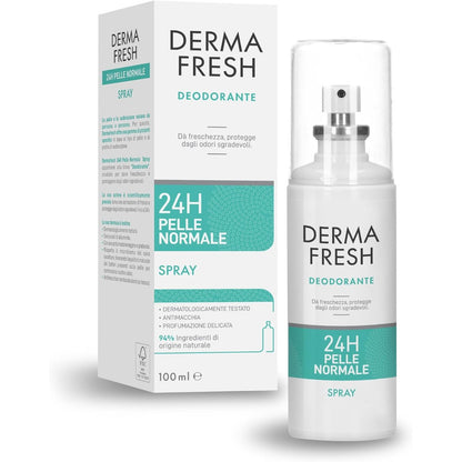 272471 - Dermafresh Deodorant Sprej 24-orësh, 100 ml, Lëkurë Normale, Kundër Njollave, Aromë Delikate, Testuar Dermatologjikisht
