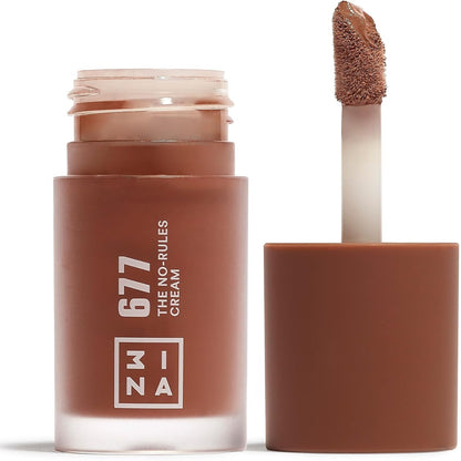 321388 - 3INA MAKEUP Kremi No-Rules 677 - Skuqës i lëngshëm ngjyrë kafe mesatare - Skuqës krem me vaj bajamesh - Skuqës për sy, buzë dhe faqe - Vegan - Pa mizori