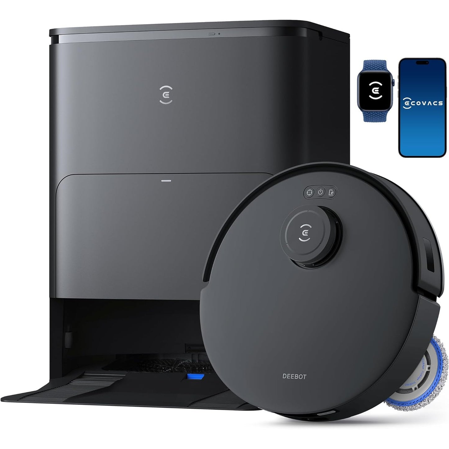 213002 - ECOVACS Fshesë me korrent robotike DEEBOT T30S PRO, 11,000 Pa, pastrim me ujë të nxehtë 70°C, bateri 6,400mAh