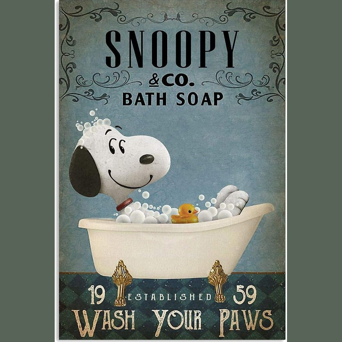 216514 - Snoopy and Co. Poster me sapun për banjo, Dekorim muri klasik, 20.3 x 30.5 cm