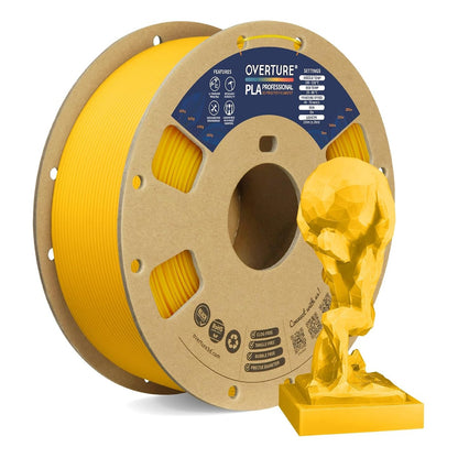269265 - OVERTURE Filament PLA Plus (PLA+) 1.75 mm, Fortësi Profesionale PLA 1 kg (2.2 lbs), Saktësi Dimensionale +/- 0.02 mm, për Printer 3D (E Verdhë)