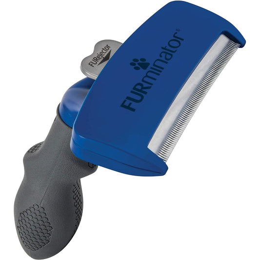146353 - FURMINATOR Furçë për Heqjen e Qimeve të Poshtme për Qen të Mëdhenj, Madhësia L, Qime të Gjata, Ngjyra e Zezë/Blu/Argjendtë