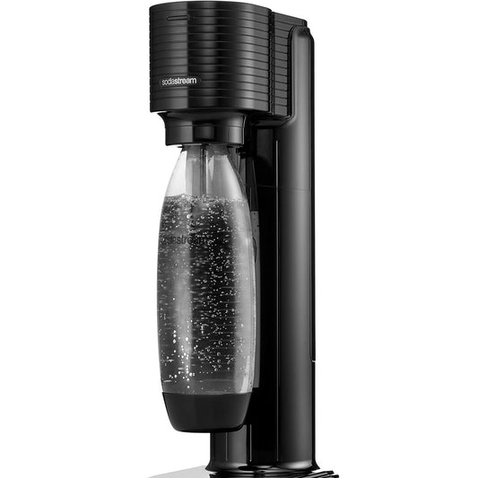 11254 - SODASTREAM Gaia Karbonator uji në ngjyrë të zezë për përgatitjen e ujit të gazuar - Përfshin 1 shishe 1L, 1 shishe 0.5L dhe 1 cilindër CO2 425g të gradës ushqimore me bashkim të shpejtë