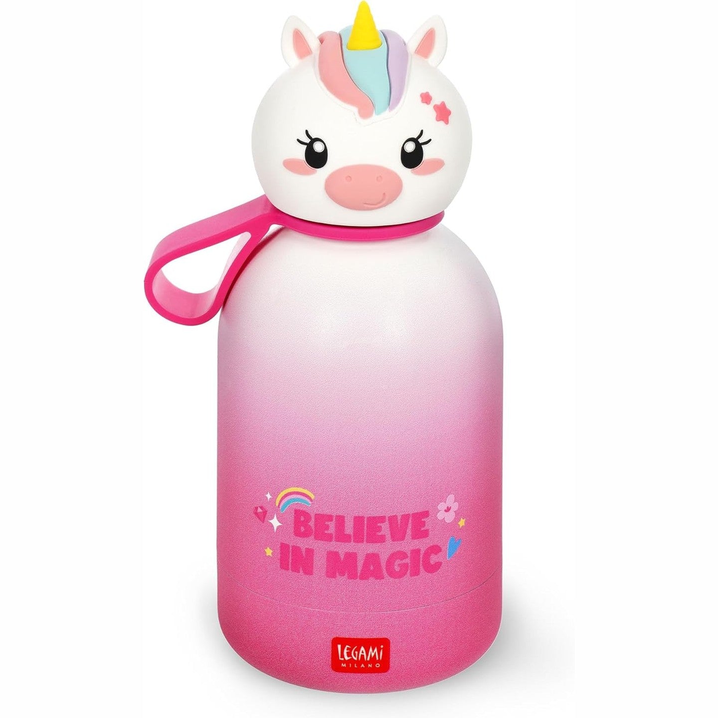 223276 - LEGAMI Shishe Uji për Fëmijë Hot&Cold BFF, Njëbrirësh, çelik inox 18/8 me dy shtresa, mbyllje hermetike, kapacitet 310ml, mban pijet të ngrohta për 12 orë dhe të ftohta për 24 orë