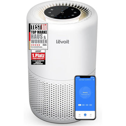 288205 - LEVOIT Pastrues ajri 3-në-1 me filtër HEPA, filtër ajri kundër mykut, pluhurit, polenit dhe aromave, për dhoma gjumi, kontroll me aplikacion dhe kohëmatës, modalitet gjumi dhe dritë nate, deri në 31.5㎡, e bardhë mat