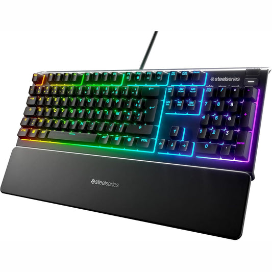295088 - STEELSERIES Apex 3 - Tastierë Lojërash - Ndriçim RGB me 10 Zona - Mbështetëse Kyçesh Magnetike Premium - French AZERTY Layout