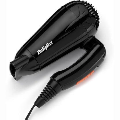 316685 - BABYLISS Tharëse flokësh për udhëtim, 2000W, tension universal, 2 cilësime temperature/shpejtësie, e zezë/portokalli, 5334E