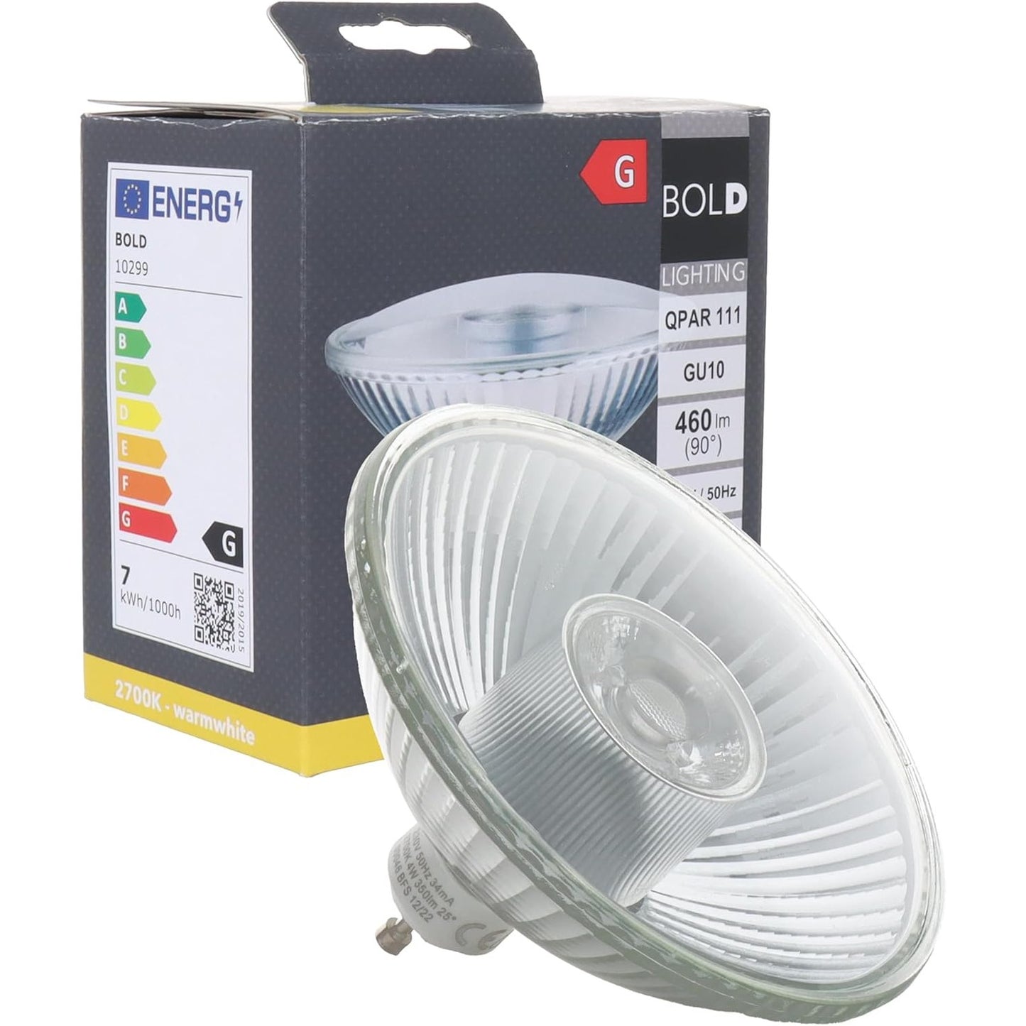 232739 - BOLD LIGHTING Llambë reflektuese LED GU10 QPAR 111 (ES 111) 460 lumen | 6.5 W ekuivalente me 40 W | 2700k e bardhë e ngrohtë | jetëgjatësi 15,000 orë | alumin