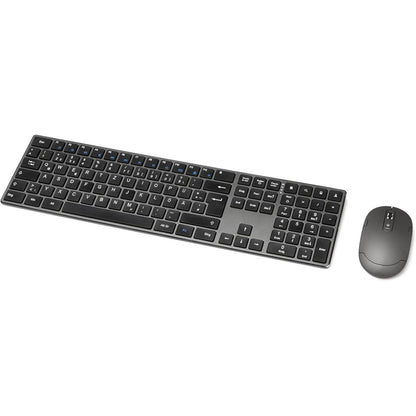 295819 - AMAZON BASICS - Tastierë dhe maus pa tel i rikarikueshëm - Ultra i hollë, shtypje e qetë e tasteve, me tastierë numerike - Ngjyra: I zi