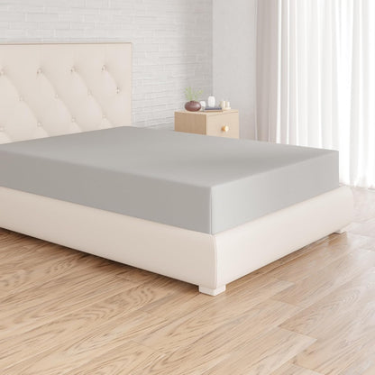 242202 - Amazon Basics Çarçaf i montuar me mikrofibër, lartësia e dyshekut deri në 30 cm, 200 x 200 cm, gri e çelët