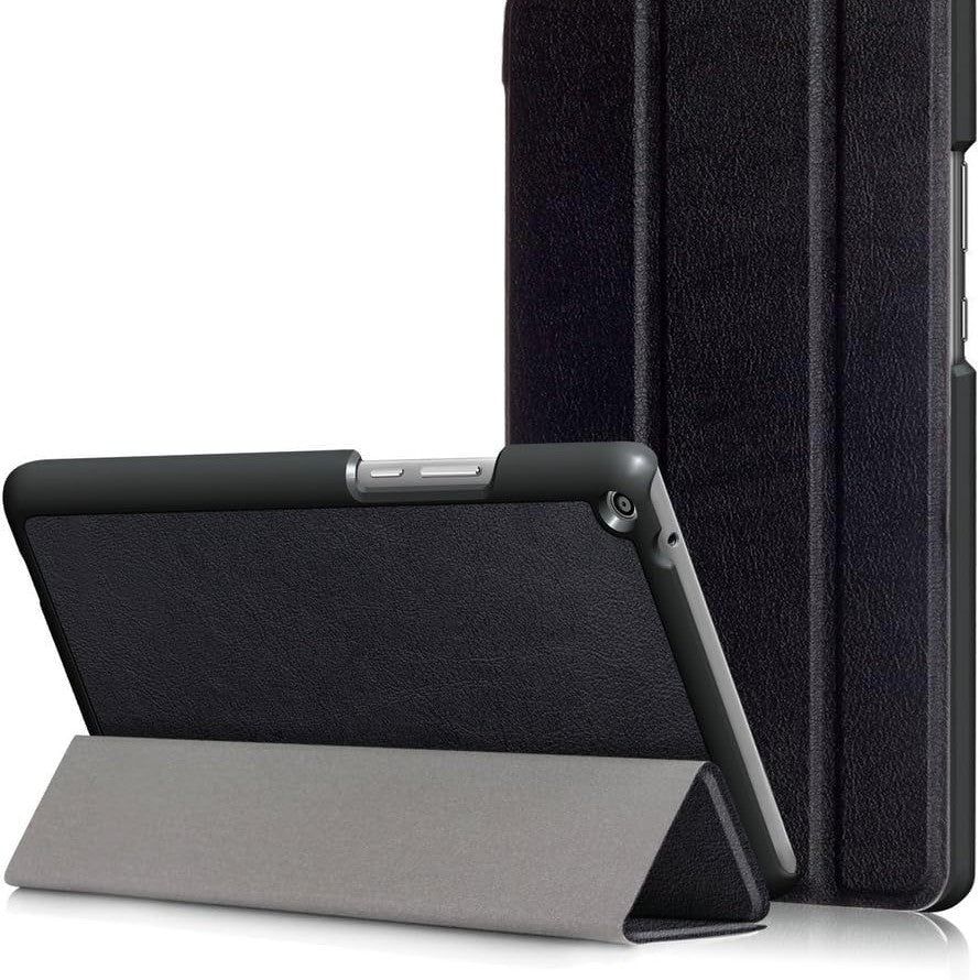 300066 - KEPUCH Mbrojtëse Custer për Huawei MediaPad T3 8.0, prej lëkure PU, e zezë.
