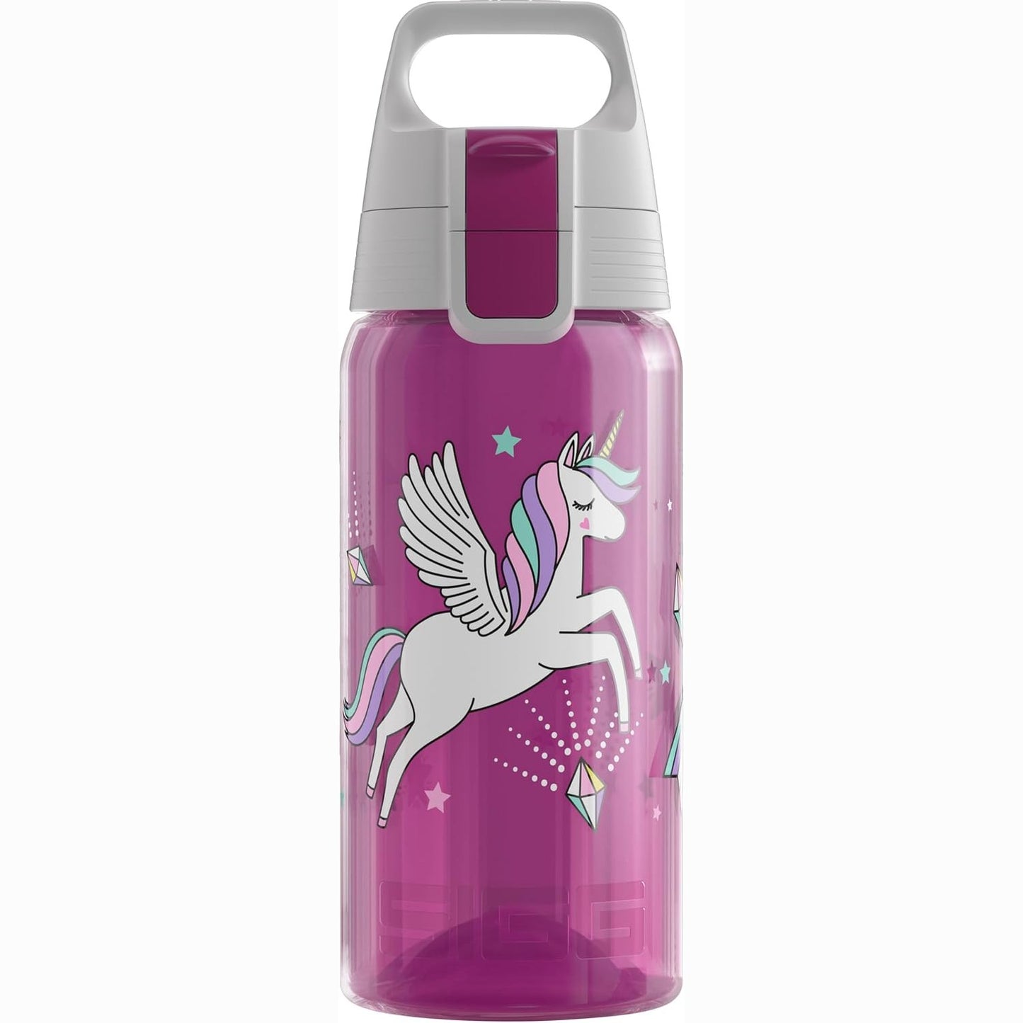 293884 - SIGG Shishe uji Viva One Unifly për fëmijë, 0.5L, I papërshkueshëm nga rrjedhjet, Pa BPA, Rozë me njëbrirësh