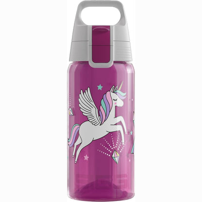 293884 - SIGG Shishe uji Viva One Unifly për fëmijë, 0.5L, I papërshkueshëm nga rrjedhjet, Pa BPA, Rozë me njëbrirësh