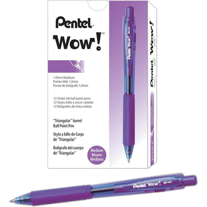 268994 - PENTEL Pako me 12 Stilolapsa të tërheqshëm, me tytë trekëndëshe, ngjyra vjollcë
