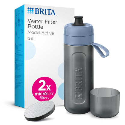 215598 - BRITA Shishja me filtër Active ngjyrë blu pastel (0.6l) me 2 filtra MicroDisc