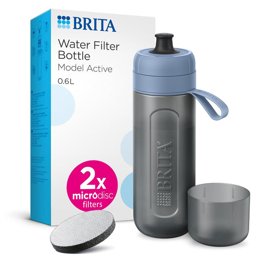 215598 - BRITA Shishja me filtër Active ngjyrë blu pastel (0.6l) me 2 filtra MicroDisc