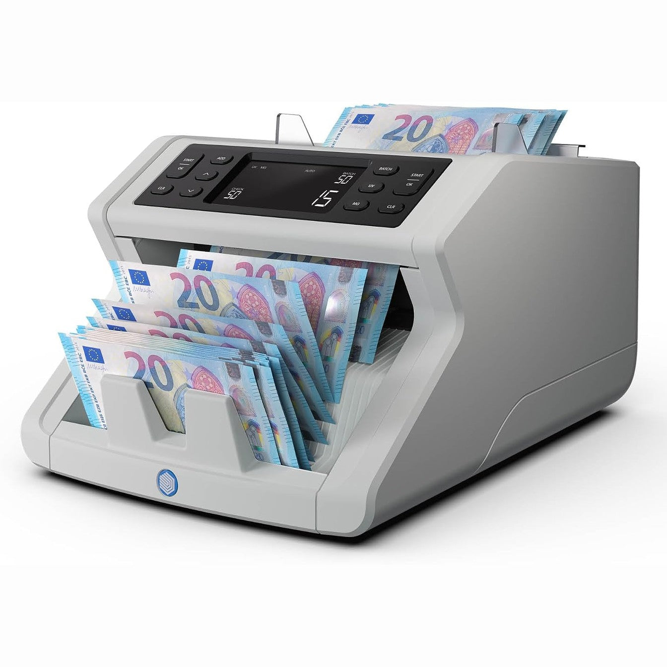 272616 - SAFESCAN Makinë numërimi parash 2250, numëron shpejt kartëmonedhat e renditura, zbulim të falsifikimit në 3 drejtime, për të gjitha monedhat