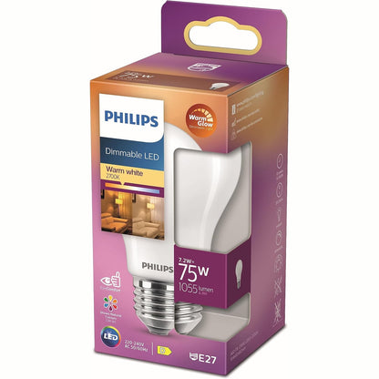 248376 - PHILIPS Llambë LED Standard E27 75W, e Bardhë e Ngrohtë, Xham i Akrilikuar, me Errësim