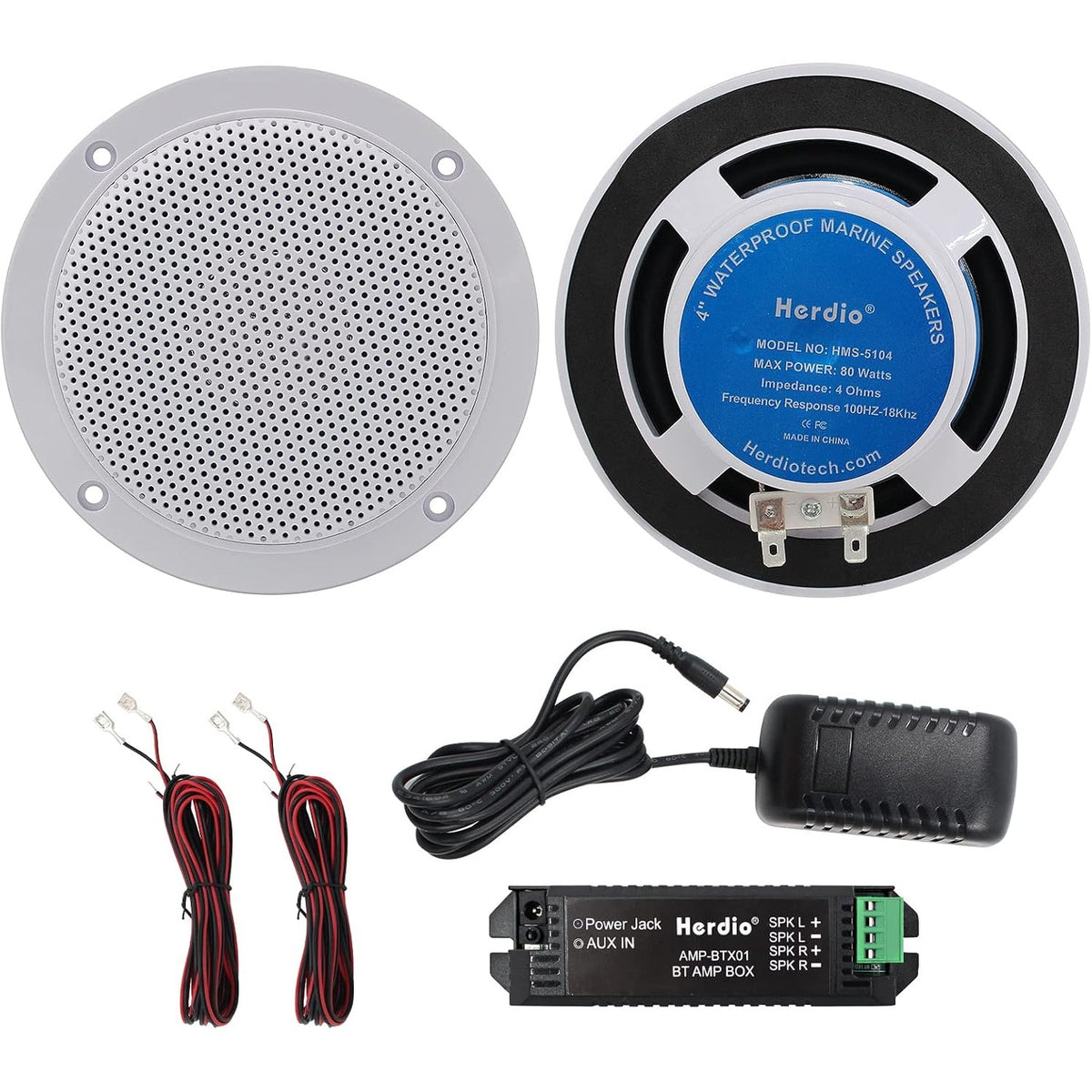 299317 - HERDIO Kit altoparlantësh tavani, i pajtueshëm me Bluetooth, i papërshkueshëm nga uji, për banjo, kuzhinë, përdorim në shtëpi dhe jashtë