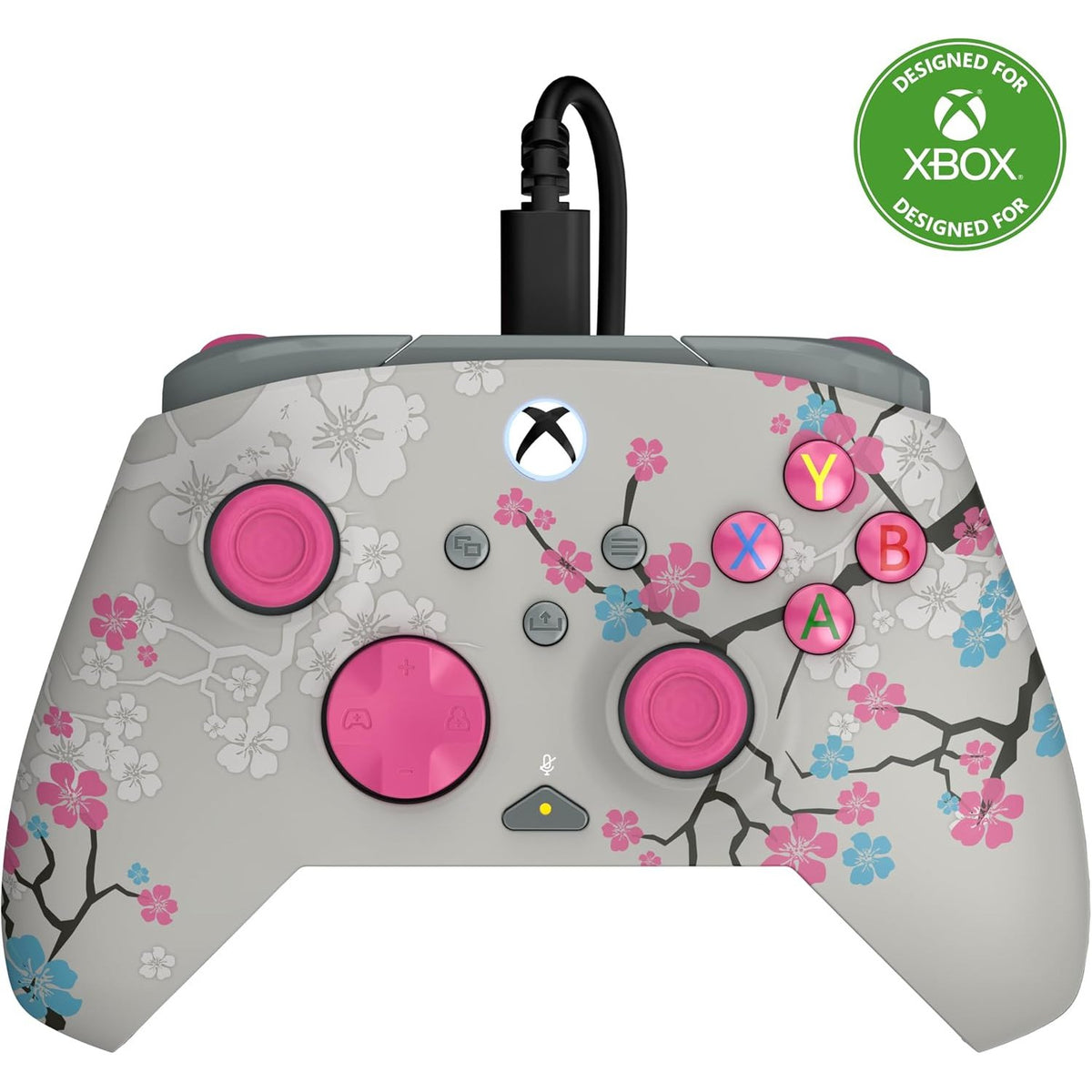 319890 - TURTLE BEACH Kontrolluesi i Lojërave me Tel Rematch Advanced Cherry Blossom, i licencuar për Xbox Series X, S, Xbox One dhe Windows PC, butona të caktueshëm, motorë me funksion bubullima