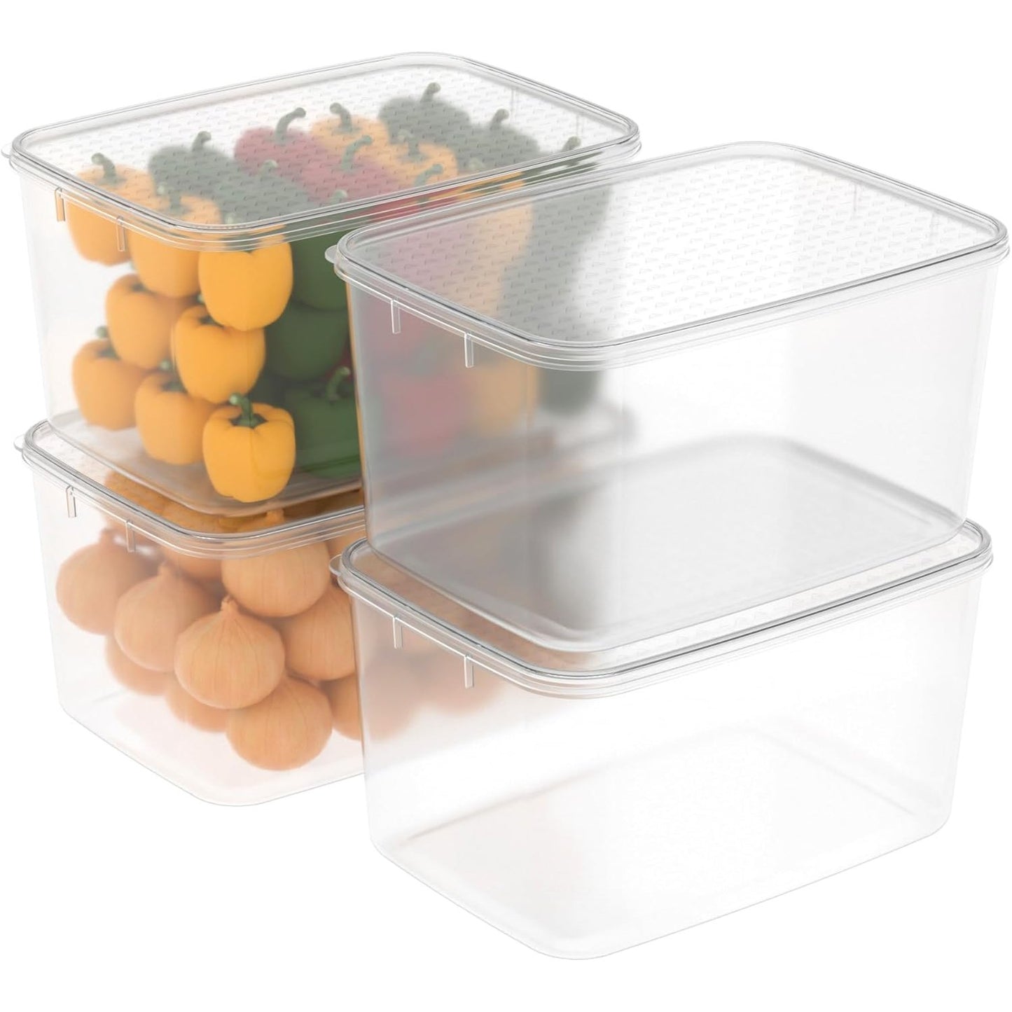 247288 - CETOMO Enë Ngrirëse 7L*4, Enë për Ruajtjen e Ushqimit, Kapak, Plastikë pa BPA, Transparente, Set 7L-4 copë