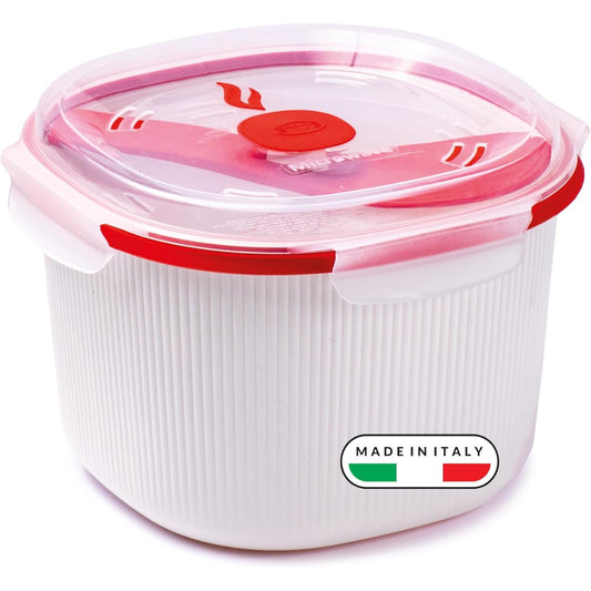 215148 - SNIPS Tenxhere për Oriz 2.70L me Spatulë dhe Tas, Tas i Bardhë për Mikrovalë 20x20.5x14.50