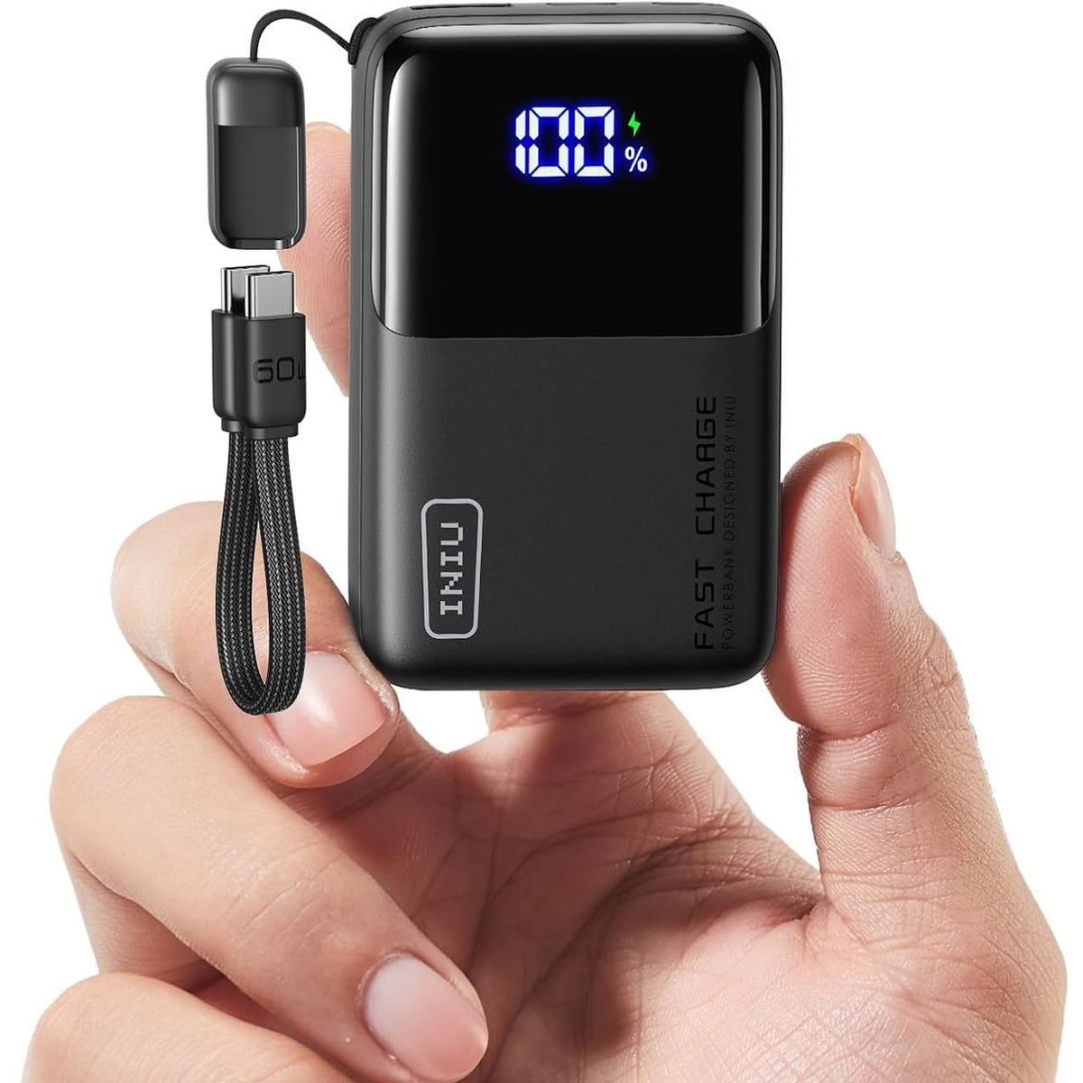 295792 - INIU - Bankë energjie 10000mAh Ultra Mini 45W me kabllo USB-C, e përputhshme me aeroplan, për iPhone 17 16, Samsung, Xiaomi
