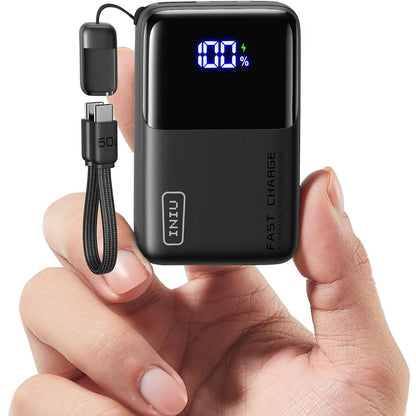 295792 - INIU - Bankë energjie 10000mAh Ultra Mini 45W me kabllo USB-C, e përputhshme me aeroplan, për iPhone 17 16, Samsung, Xiaomi