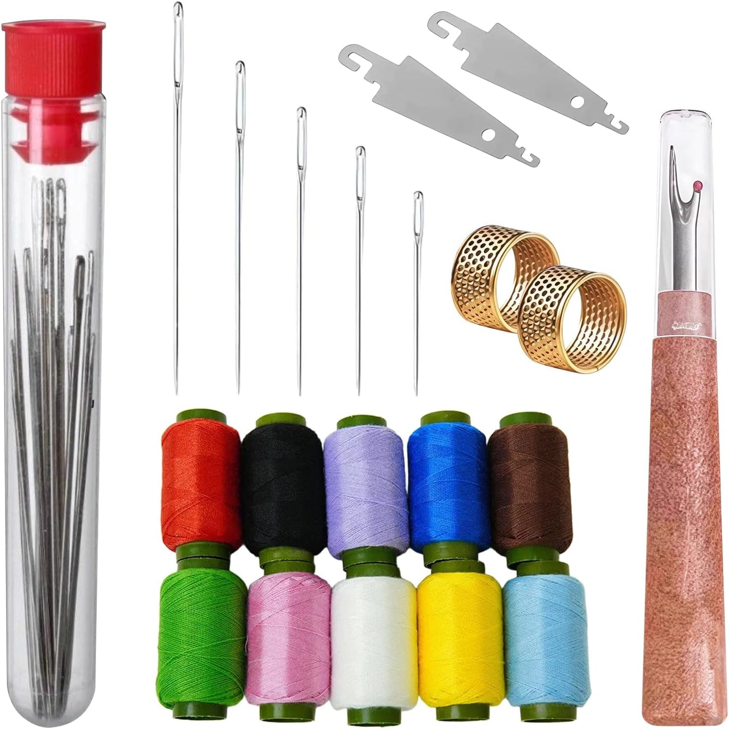 263885 - Set mjetesh qepjeje 41 copë, Gjilpëra çeliku inox, për fillestarë dhe udhëtime
