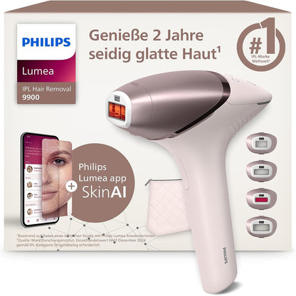 315011 - PHILIPS Pajisje për heqjen e qimeve Lumea IPL 9900 Series, teknologji SenseIQ dhe SkinAI, 220-240V, 4 aksesorë për trupin, fytyrën dhe zonat precize, pa tel (BRI951/00)