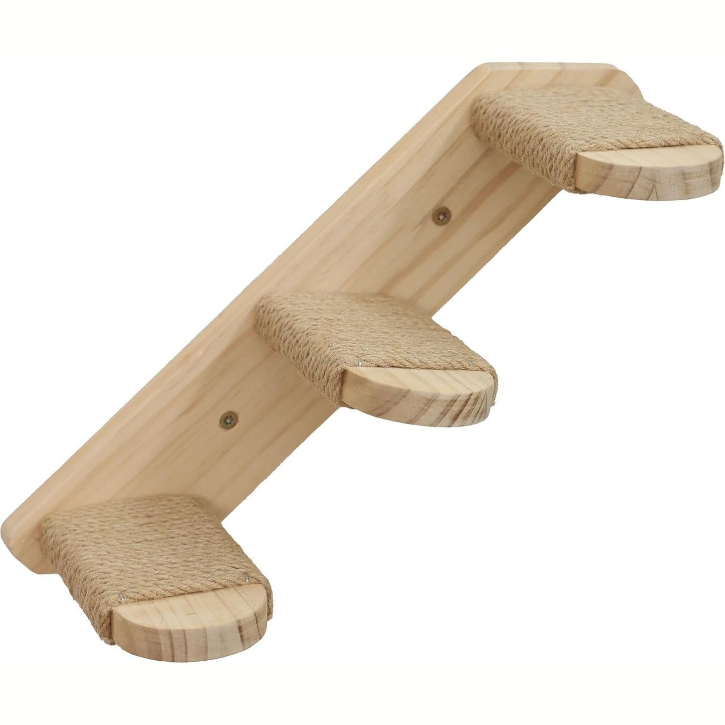 228111 - KERBL Timber - Shkallë për mace, ngjyrë natyrale, 38 x 16.5 cm, kapacitet 6 kg, me jute natyrale, për montim në mur