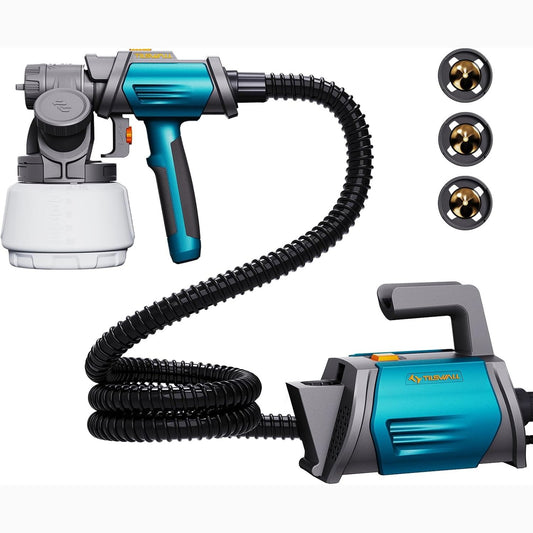 231188 - TILSWALL Spërkatës boje elektrik HVLP 800W me 4 gryka bakri dhe 3 modele, Rezervuar 1300 ML, Spërkatës boje 120 DIN-s