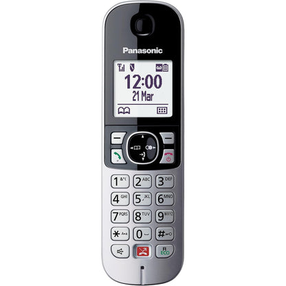 295214 - PANASONIC Telefon KX-TGA685, Vetëm telefon shtesë, Bllokim automatik i thirrjeve, Funksion pa duar, Modalitet mos shqetëso, Zile të ndryshme, Axhendë, Monitor për fëmijë, E zezë - argjendtë