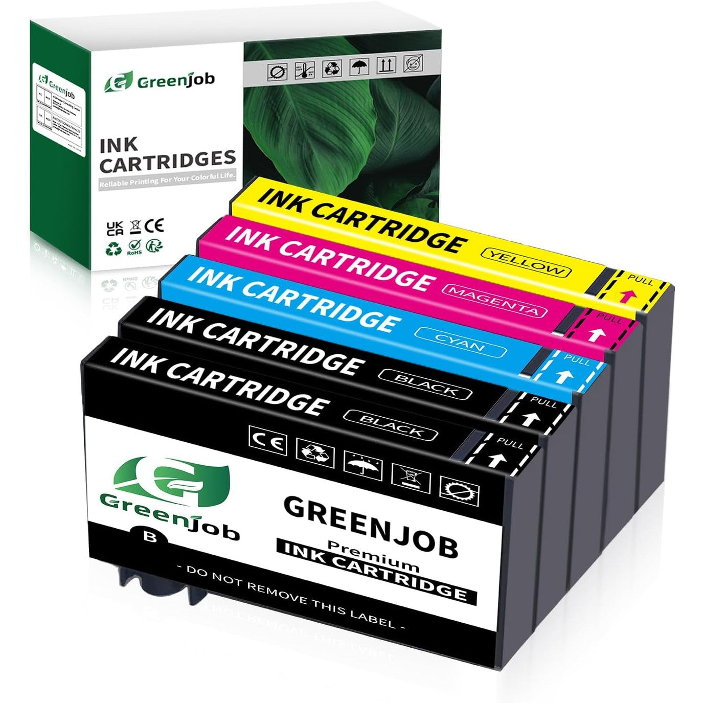 266989 - GREENJOB Pako shumëfishe 405XL, Kartush i pajtueshëm për Epson 405 XL për Epson Workforce Pro WF-3820 WF-3825 WF-4820 WF-4825 WF-4830 WF-7310 WF-7830 WF-7835 WF-7840 (Pako me 5 printera)