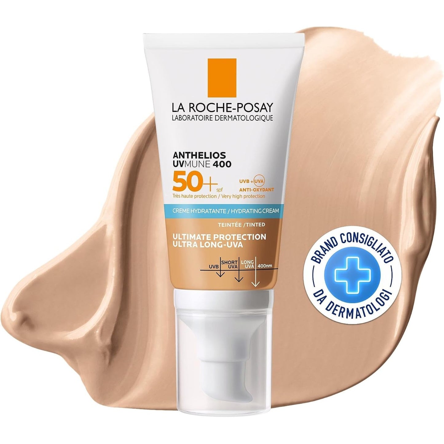 289827 - LA ROCHE-POSAY Krem BB me Ngjyrë Anthelios Hidratues UVMune 400 SPF 50+, 250 ml, Formulë minimaliste, Rezistent ndaj ujit dhe djersës