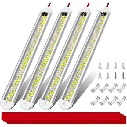 314721 - EASYIVY Shirit Drite i Brendshëm LED 12V, 120 LED 12V me Çelës Ndezjeje/Fikjeje, 1600LM për Furgon, Makinë, Kamping, Kamion, Varkë, 4 copë