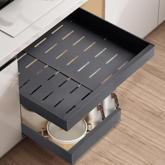 231173 - AONEXT | Set sirtarësh teleskopikë | 2 pjesë | Sirtar kuzhine i zgjerueshëm | Nuk kërkon shpim ose gozhdim