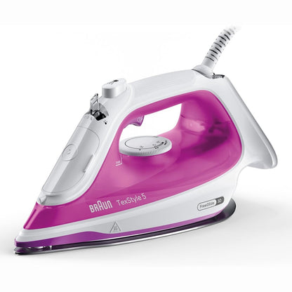 277418 - BRAUN Hekur me avull Household TexStyle 5 SI5225 PU, FreeGlide 3D, avull vertikal, sistem kundër pikave, nxitje avulli 200 g/min, rezervuar 300 ml, 2500 W, e bardhë/vjollcë