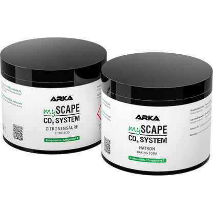 258210 - ARKA mySCAPE Kit Mbushjeje CO2 për Akuariume, 2 x 400 g, Acid Citrik dhe Sodë Buke për Sisteme të Mbushshme CO2