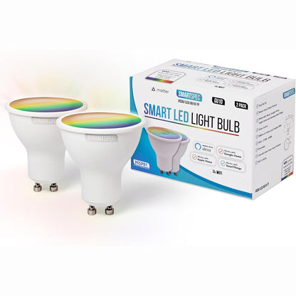 252395 - Pako 2 llamba LED GU10, RGB dhe të bardha, WiFi 2.4 GHz, e pajtueshme me Alexa dhe Google Home